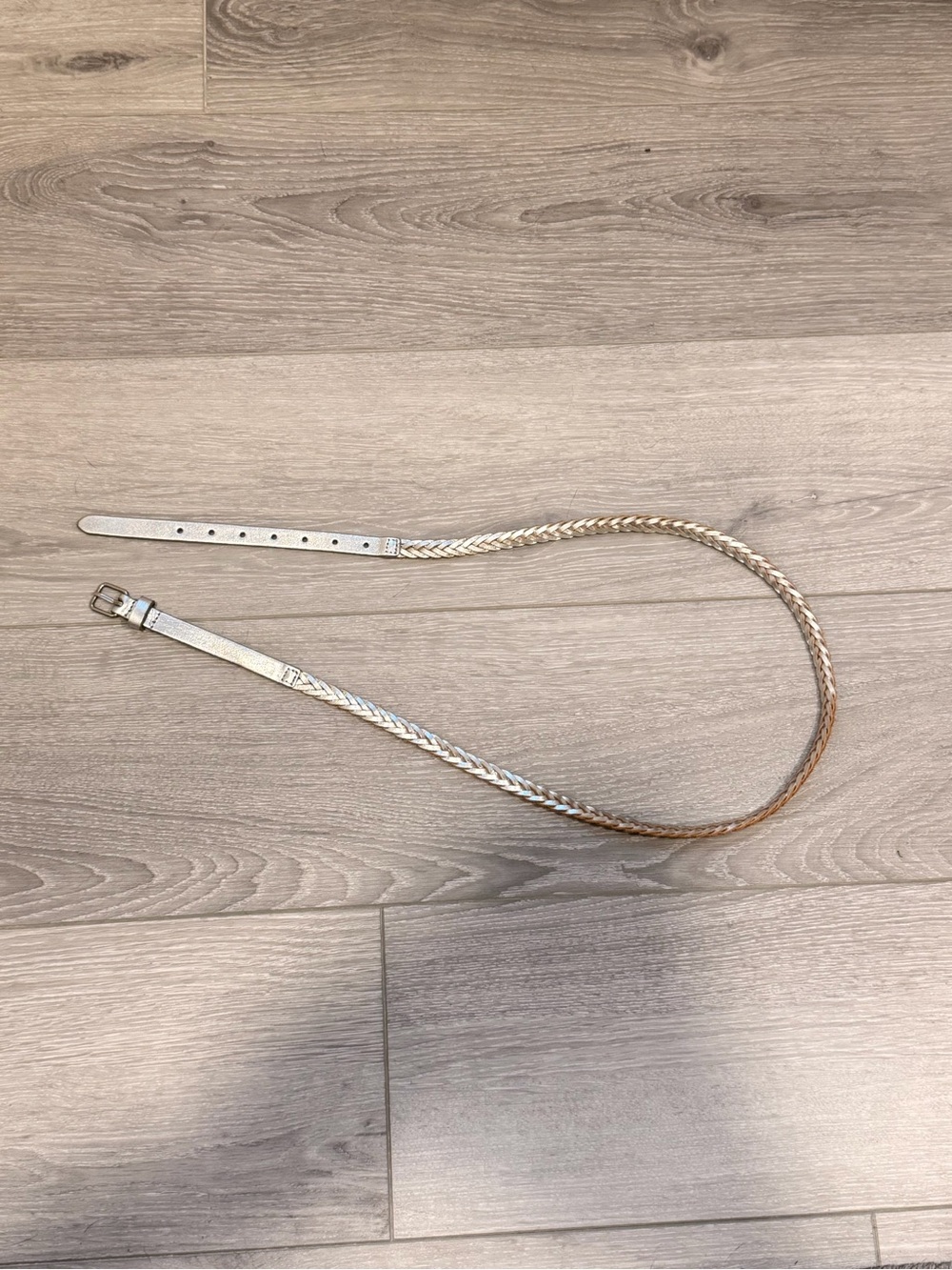 J. Crew Braided Metallic Belt in Light Silver